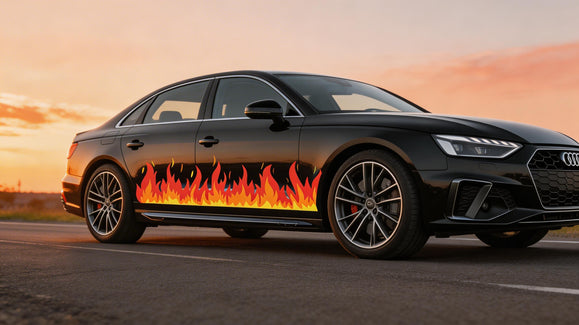 Audi A4L 2023 Flames: Fiery Disruption