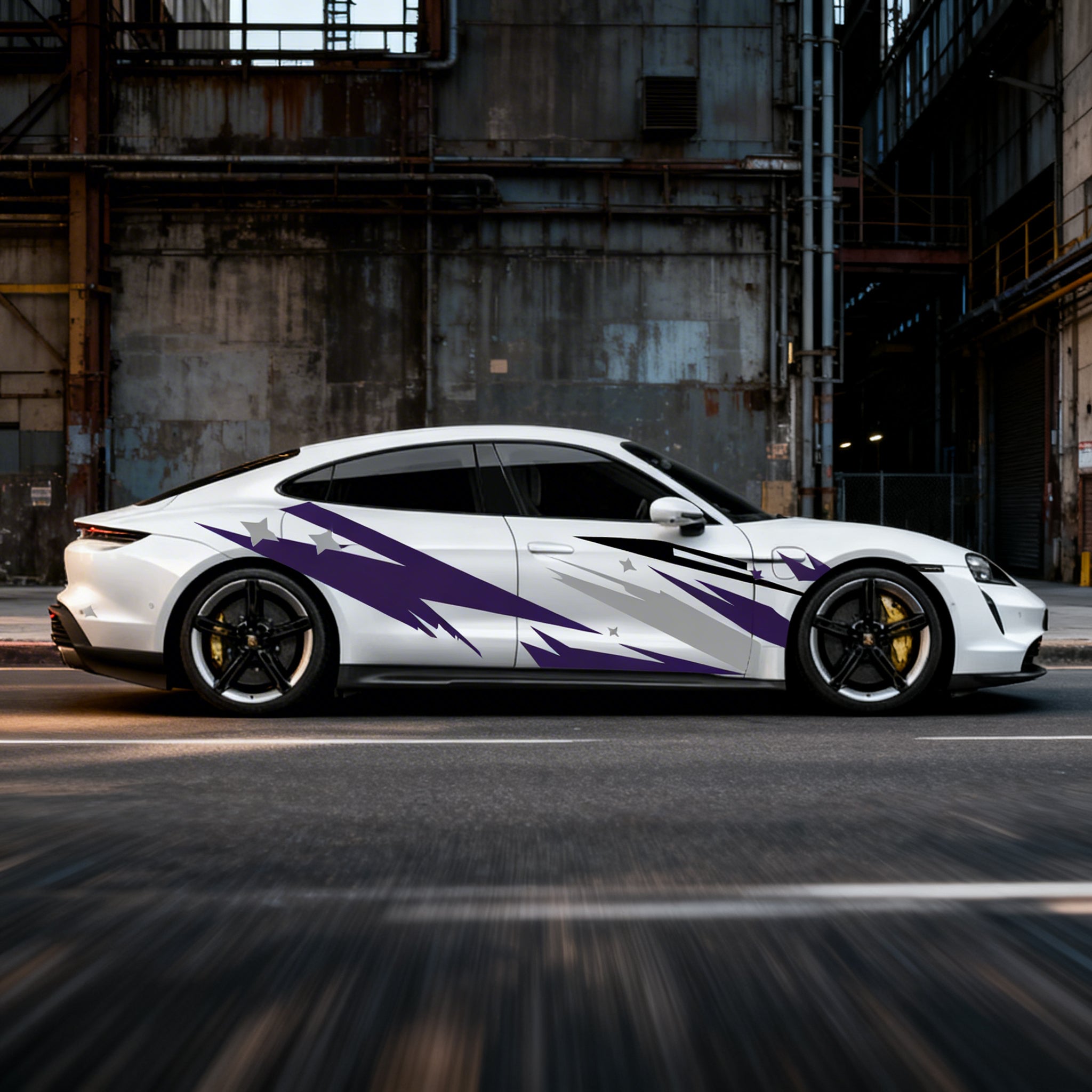 SKT-032 Minimalist Mountain Range Car Sticker - Matte Finish Vinyl Decal