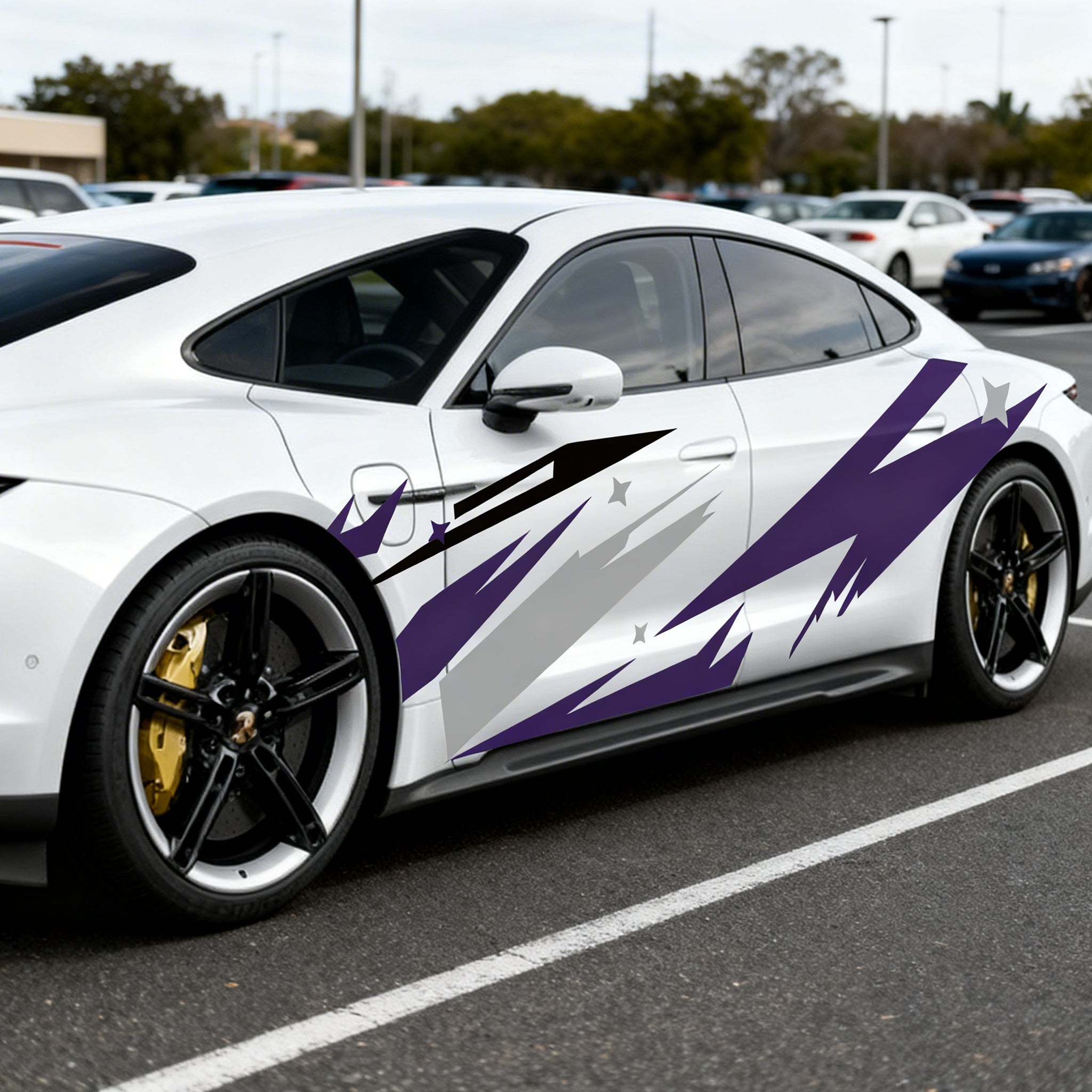 SKT-032 Minimalist Mountain Range Car Sticker - Matte Finish Vinyl Decal