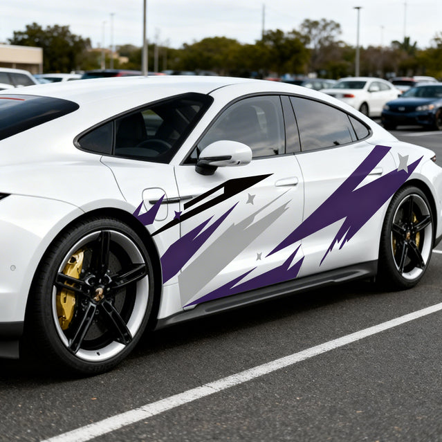 SKT-032 Minimalist Mountain Range Car Sticker - Matte Finish Vinyl Decal