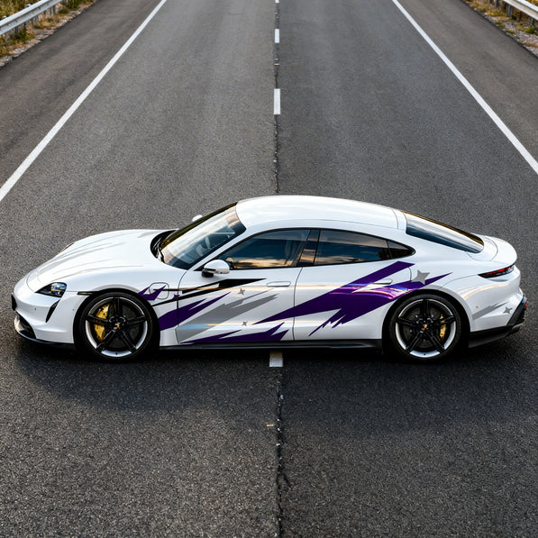 SKT-032 Minimalist Mountain Range Car Sticker - Matte Finish Vinyl Decal