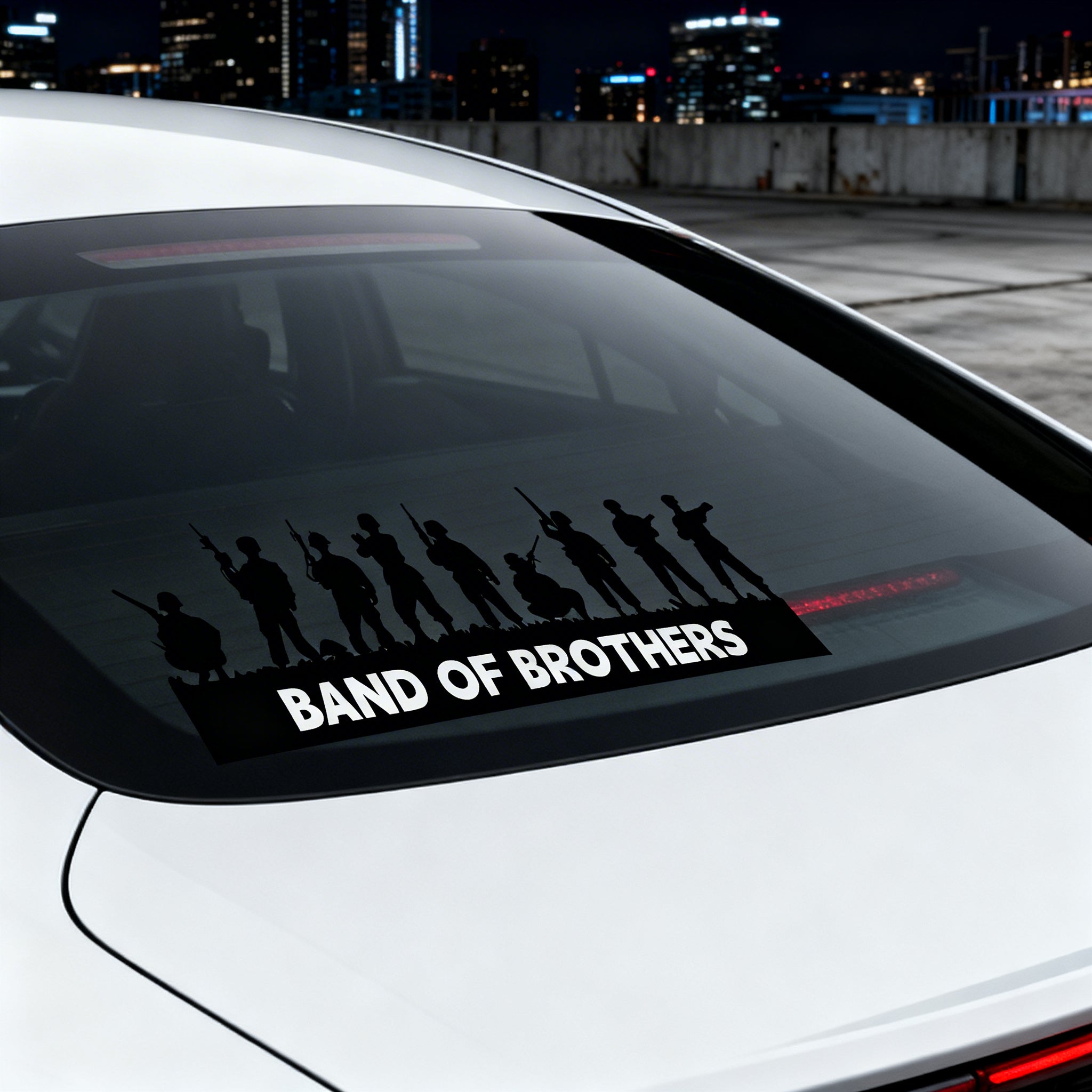 SKT-021 Warrior Silhouette Vinyl Decal - Matte Black & White Vehicle Sticker