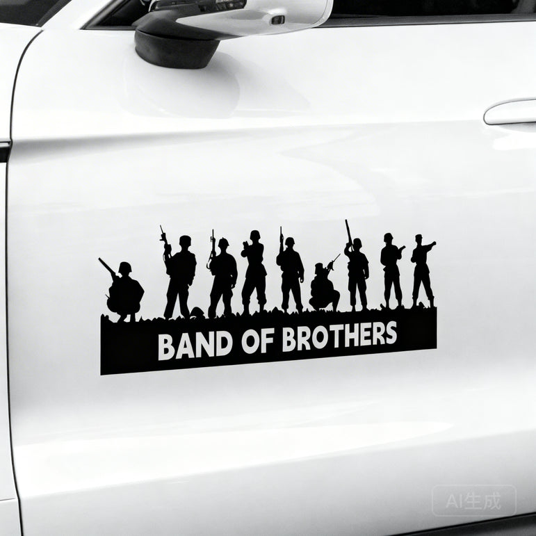 SKT-021 Warrior Silhouette Vinyl Decal - Matte Black & White Vehicle Sticker