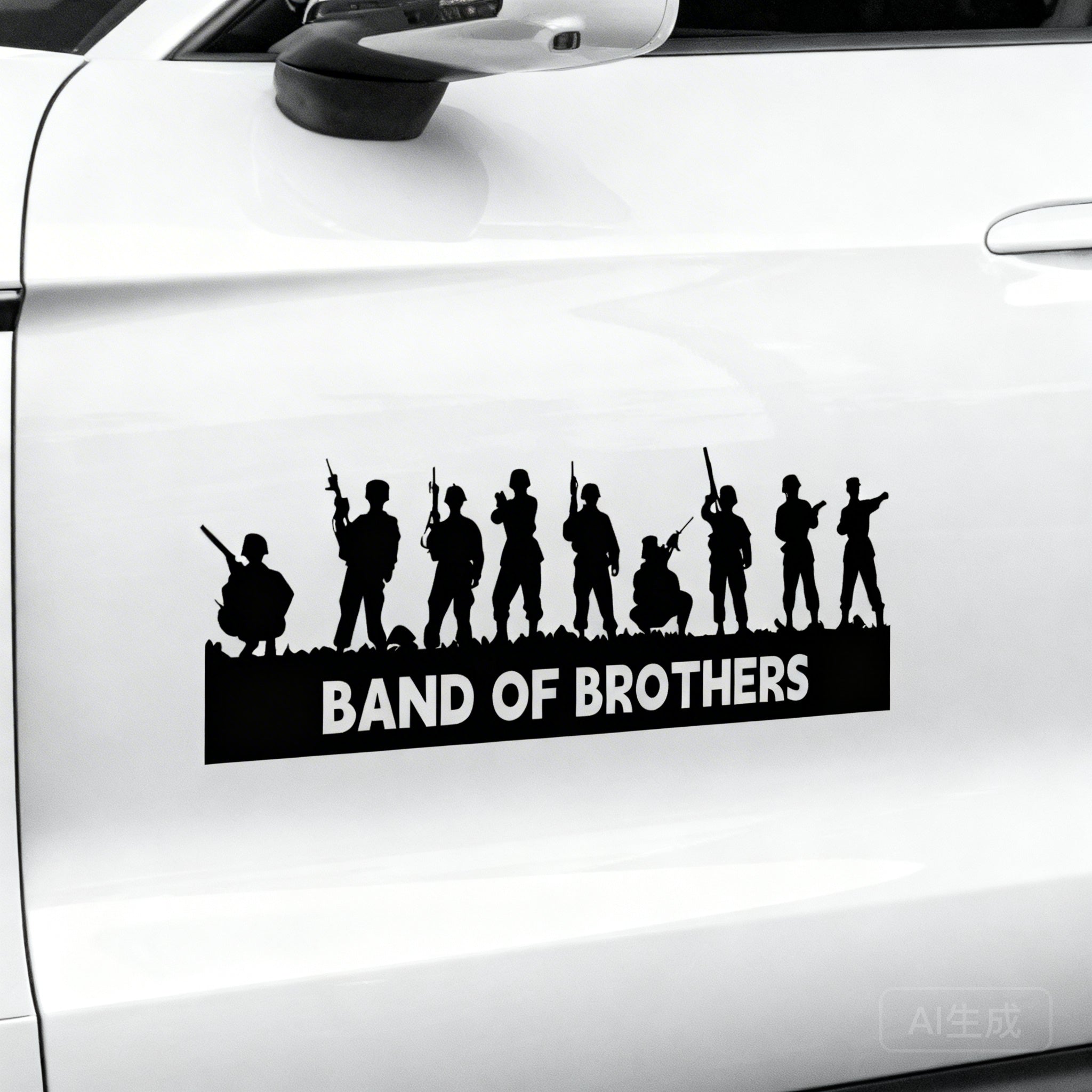 SKT-021 Warrior Silhouette Vinyl Decal - Matte Black & White Vehicle Sticker