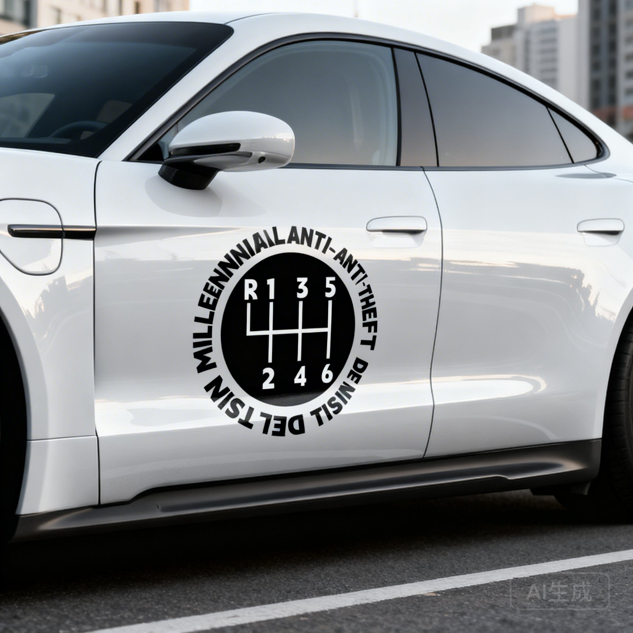 SKT-022  Manual Transmission Anti-Theft Decal - Minimalist Mechanical Sticker