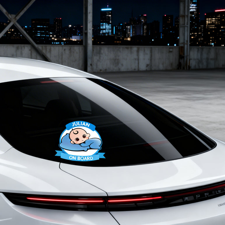 SKT-018  Adorable Baby On Board Car Sticker - Customizable Safety Decal