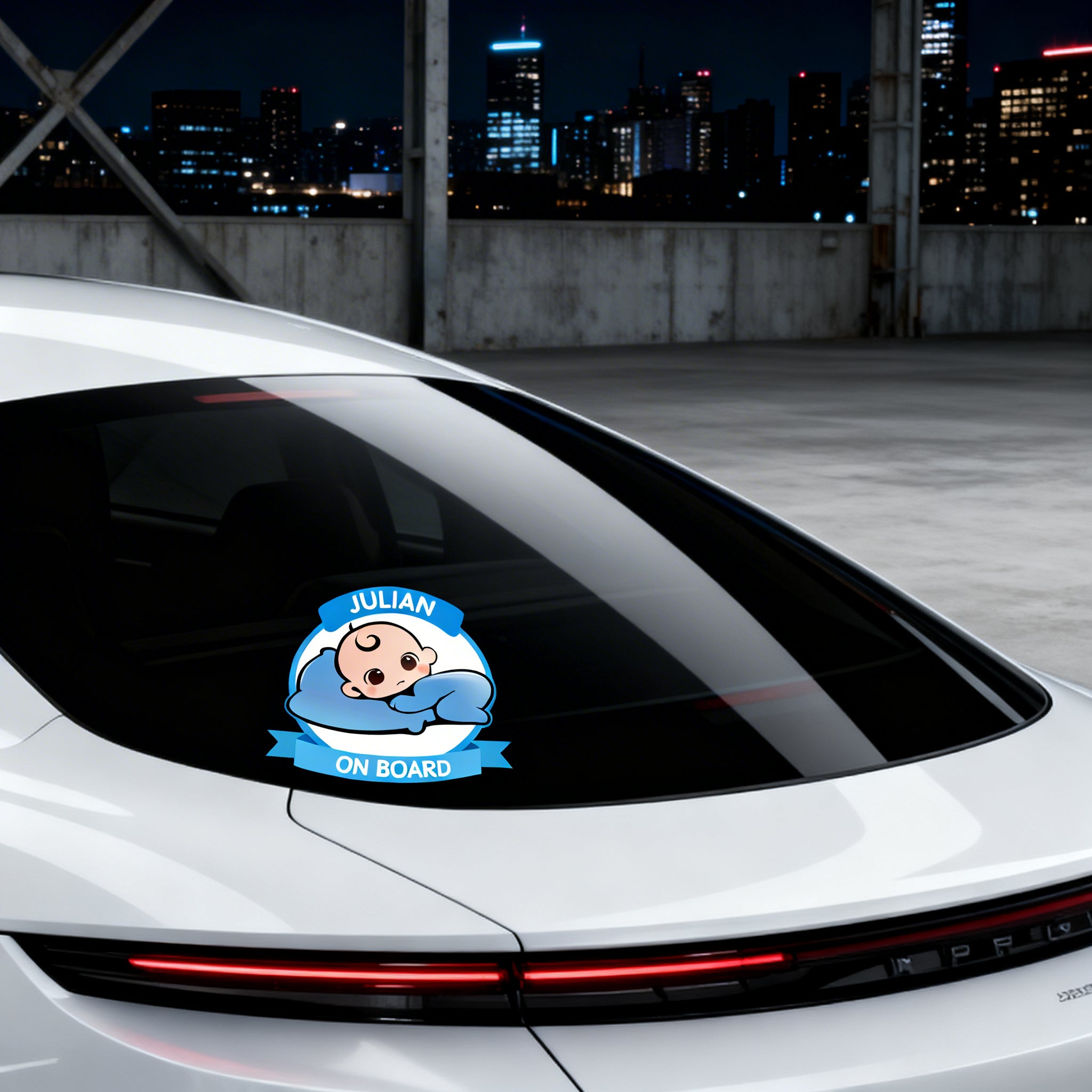 SKT-018  Adorable Baby On Board Car Sticker - Customizable Safety Decal