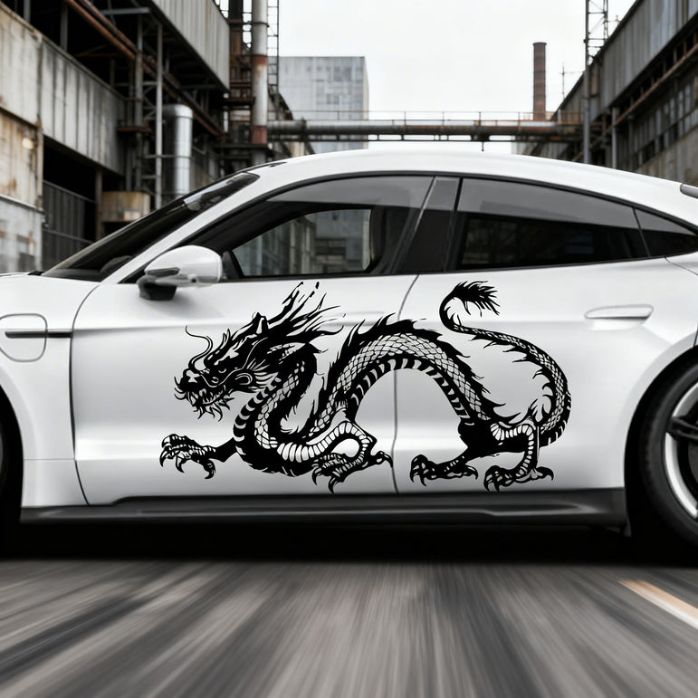 SKT-002Eastern Dragon Vehicle Side Decal - Vinyl Sticker for Eye-Catching Car Body Styling