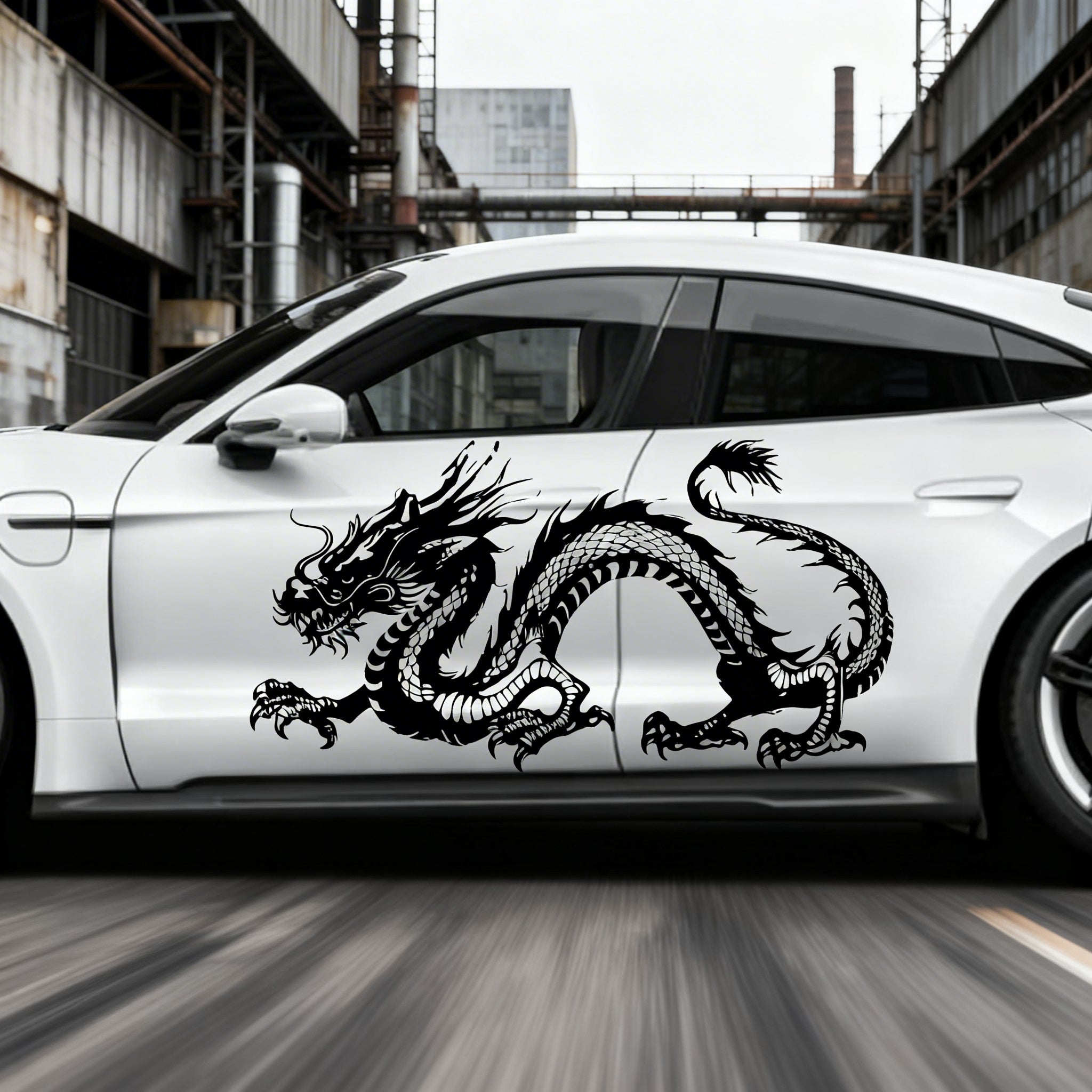 SKT-002Eastern Dragon Vehicle Side Decal - Vinyl Sticker for Eye-Catching Car Body Styling