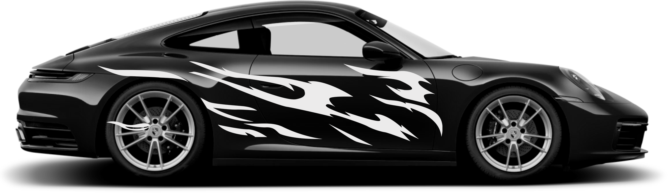 SKT-003 Large Flow Flame Car Side Decal - Retro Matte Finish