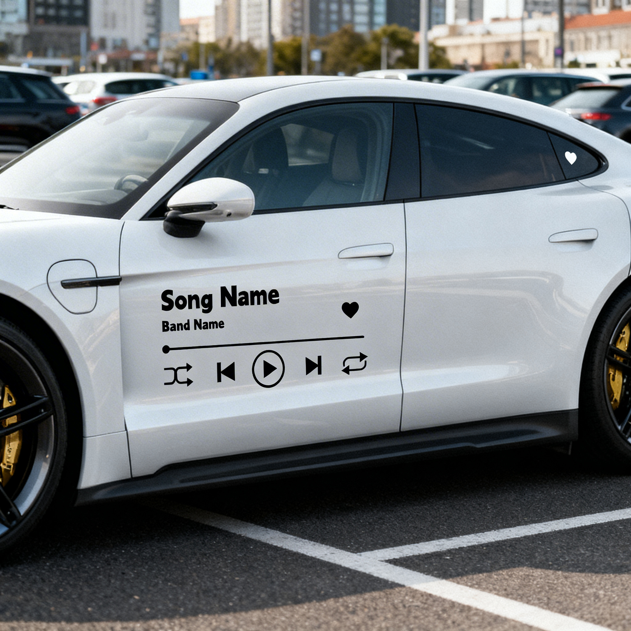 SKT-024 Minimalist Music Interface Rear Window Decal - Sleek Soundwave Design