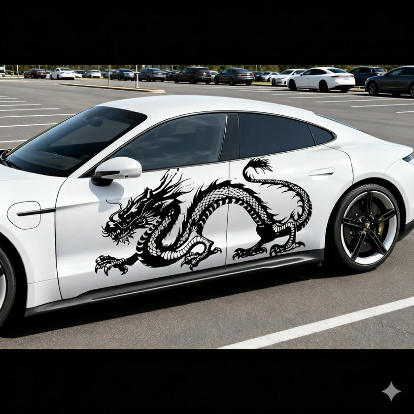 SKT-002Eastern Dragon Vehicle Side Decal - Vinyl Sticker for Eye-Catching Car Body Styling
