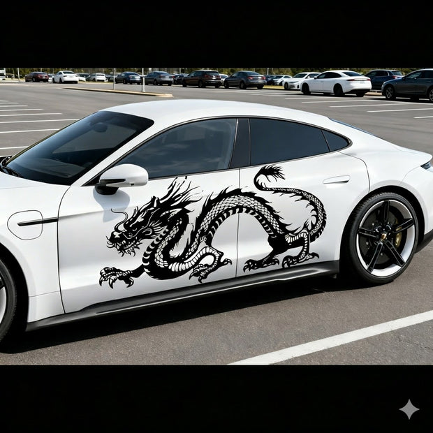 SKT-002Eastern Dragon Vehicle Side Decal - Vinyl Sticker for Eye-Catching Car Body Styling
